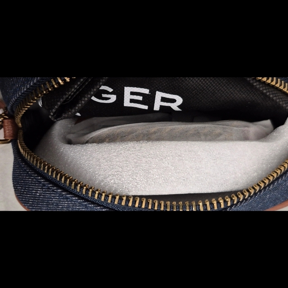 NWT Kurt GEIGER Denim Crossbody Bag with Gold Stud Accents - Picture 6 of 7